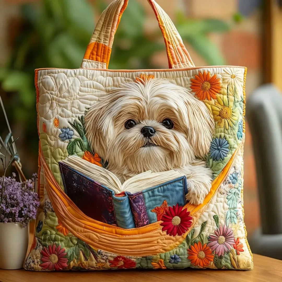 Dog Lover Quilted Tote Bag