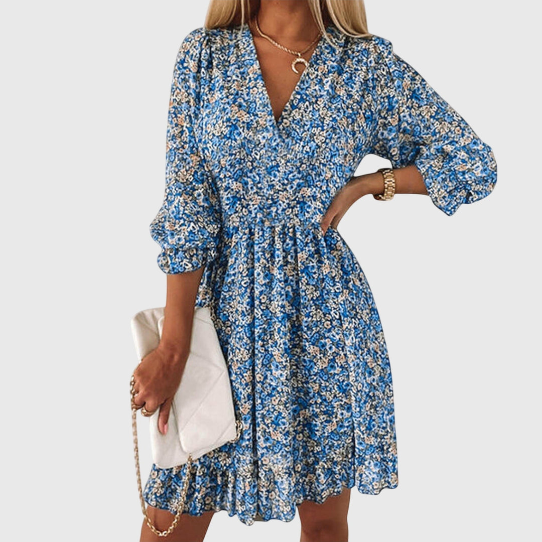 Floral Puff Sleeve Spring Dress
