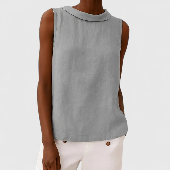 Annie | Elegant Top with Roll Collar