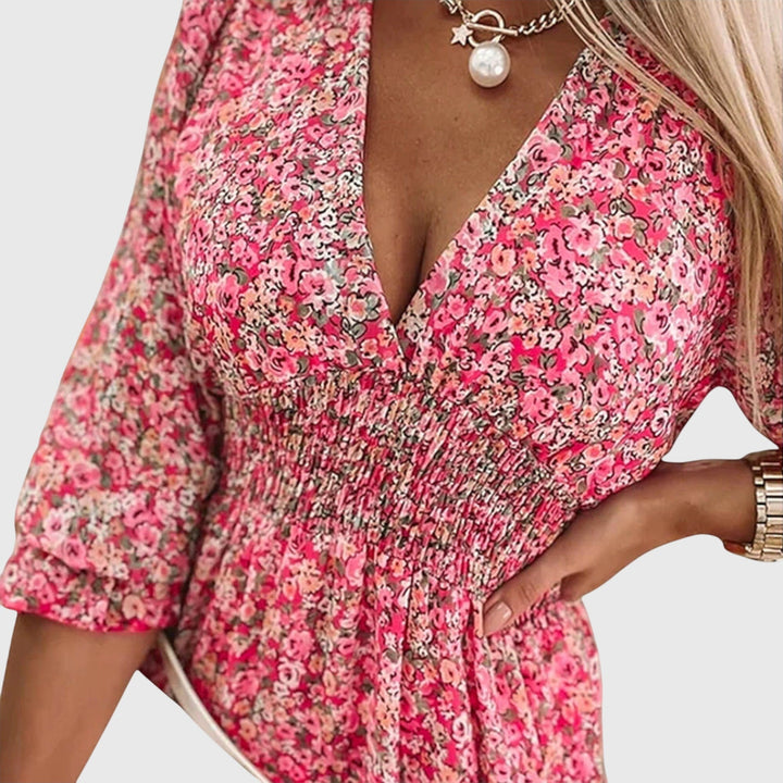 Floral Puff Sleeve Spring Dress