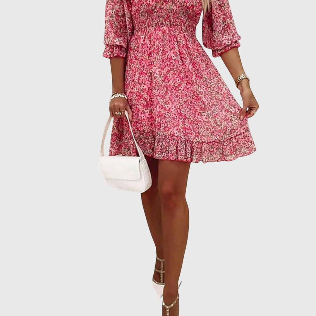 Floral Puff Sleeve Spring Dress