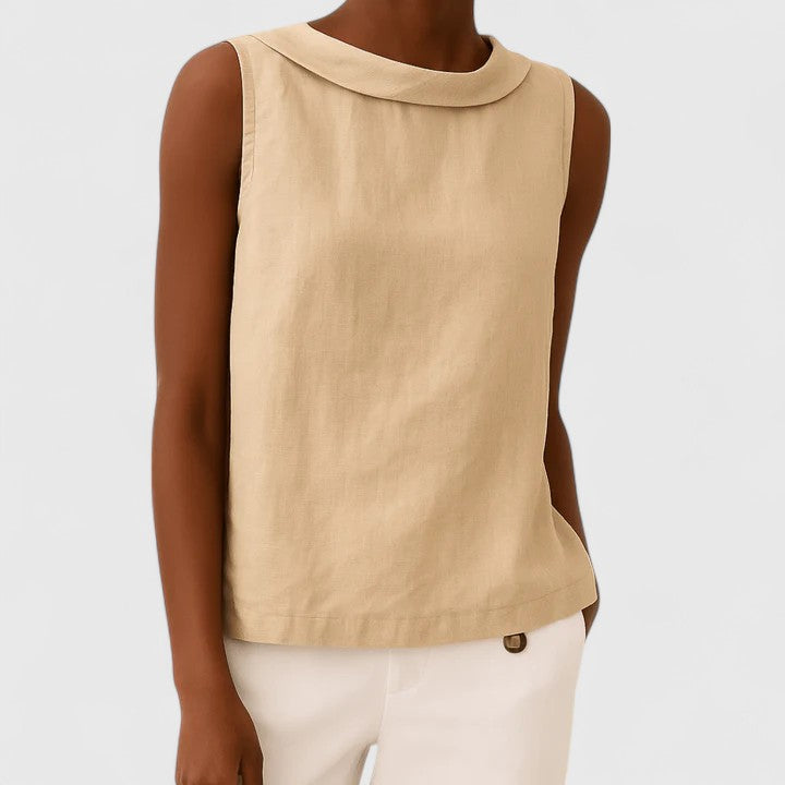 Annie | Elegant Top with Roll Collar