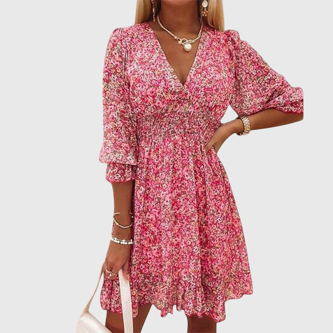 Floral Puff Sleeve Spring Dress
