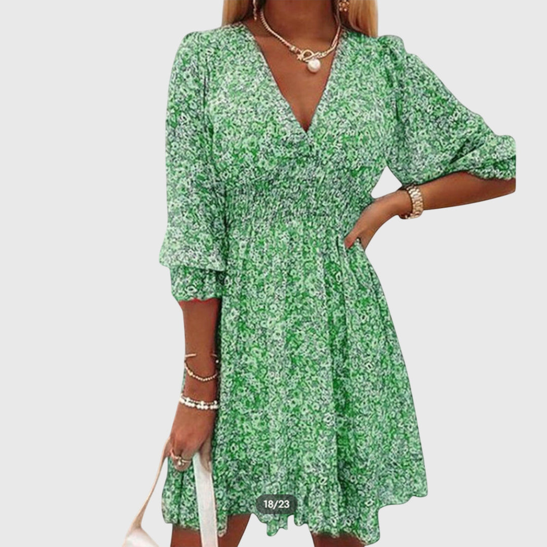 Floral Puff Sleeve Spring Dress