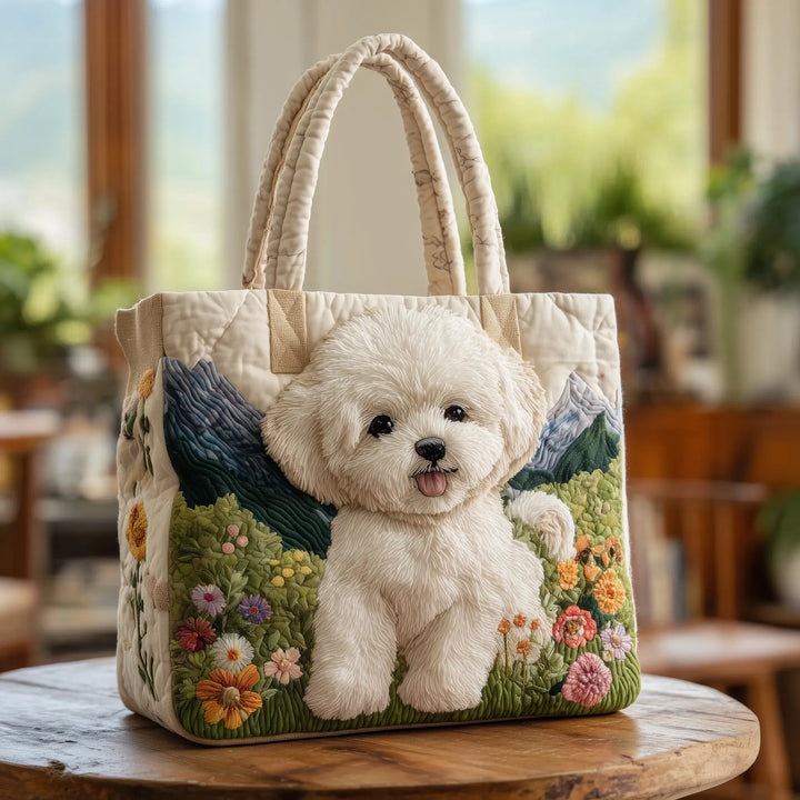 Dog Lover Quilted Tote Bag