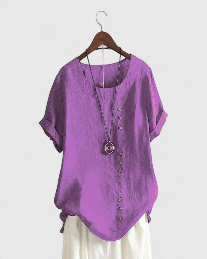Elisavie | Comfortable Short Sleeve Blouse