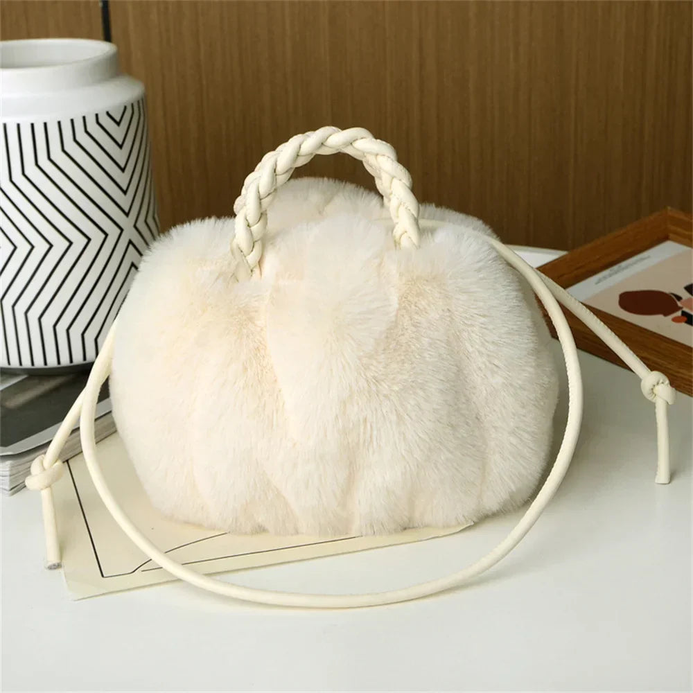 Plush Pumpkin Shoulder Tote