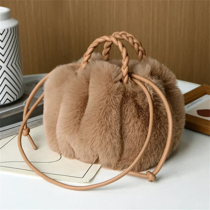 Plush Pumpkin Shoulder Tote