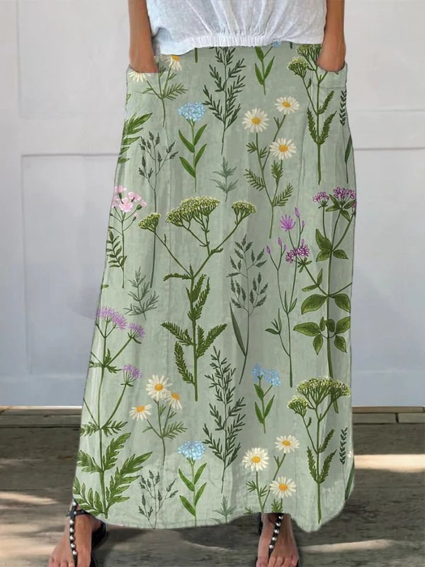 Maya Pattern Printed Pocket Skirt