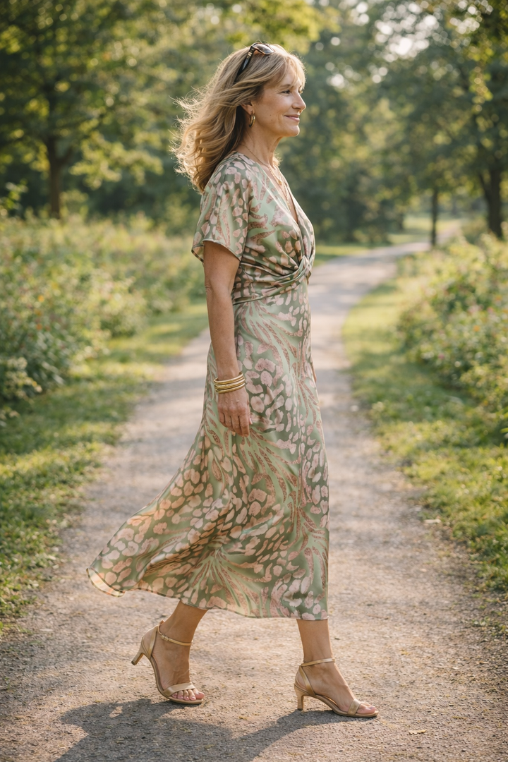 CLARANDRA | COPPER MIDI DRESS
