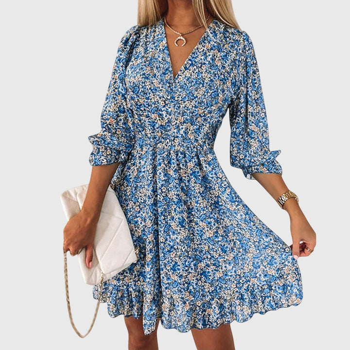 Floral Puff Sleeve Spring Dress