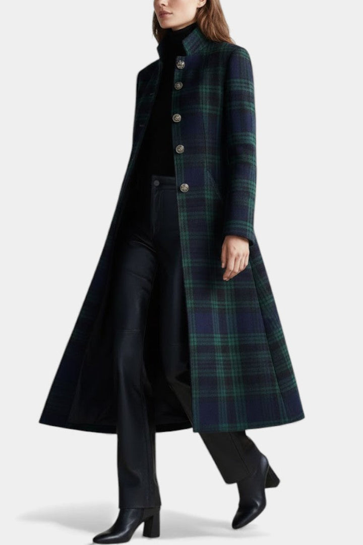 Rebecca | Classic Plaid Long Coat