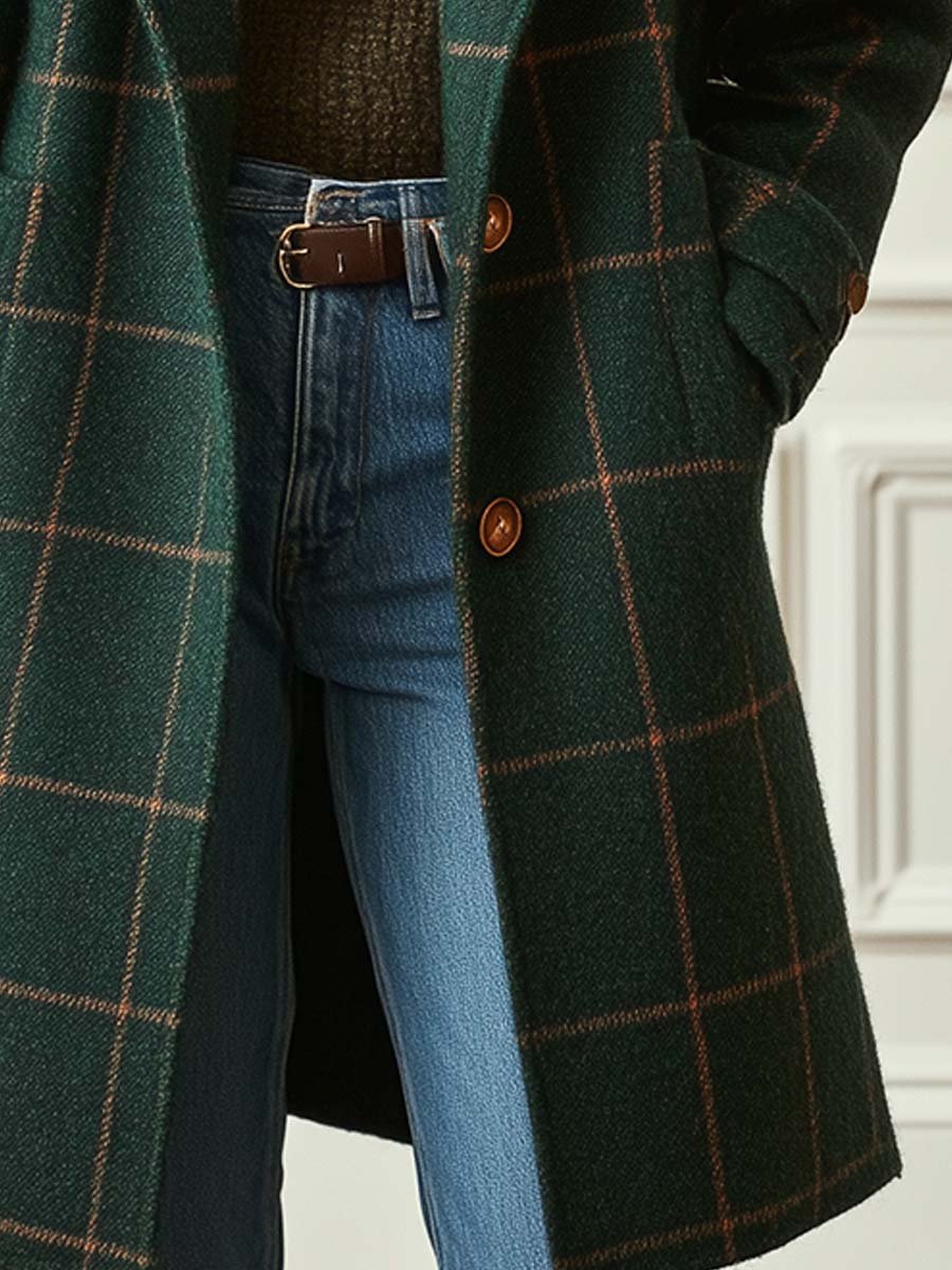 Sarah | Elegant Checked Winter Coat